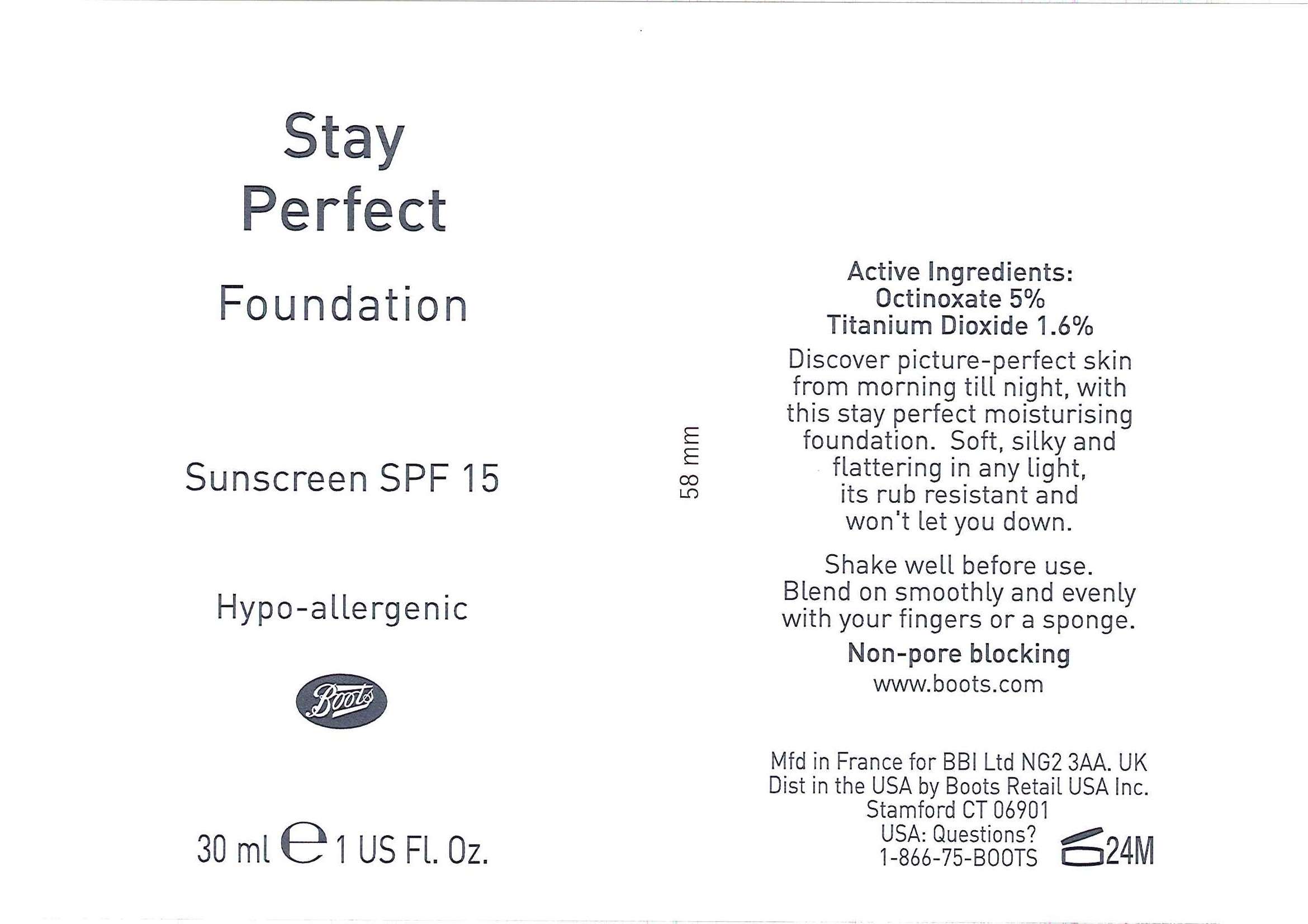 No7 Stay Perfect Foundation Sunscreen SPF 15 Tan